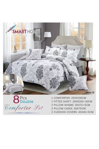 smart home 100% microfiber double bed sheet, comfortable filling bed sheet set, 8-piece set, 250x230cm