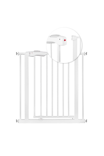 NUKIDO Baby safety gate White extendable 75-85 cm, Installation without drilling, Opening on the