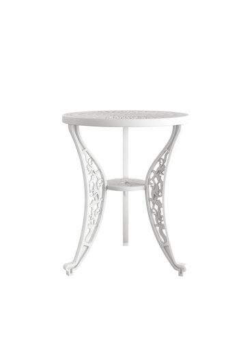 HubRom HubRom Garden Furniture Set, 1xRound Table(60x72), 2xISTANBUL Chair(43x42x50x91) White