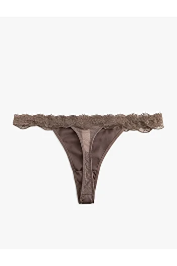 Koton Lace Detailed Satin String Panties