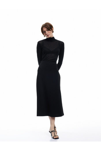 Koton Crepe Scuba Fabric Comfortable Fit Midi Length A-Line Skirt