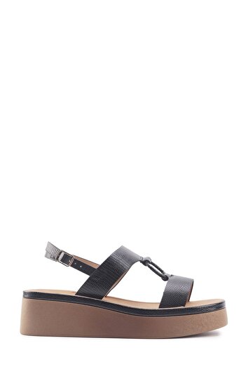 Polaris Comfortable Casual High Sole Women's Sandals Black