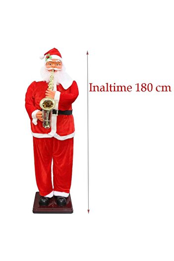 PROCART Santa Claus with trumpet, height 180 cm, music and dance movements figurine, sound sensor