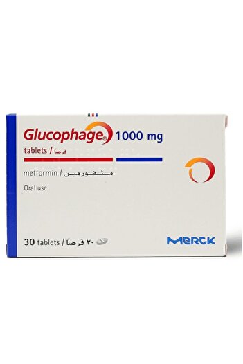 MERCK Glucophage 1000 mg, Oral Antihyperglycemic - 30 Tablets
