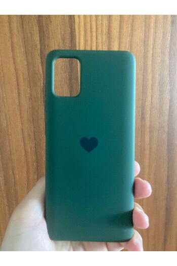 Newon Samsung Galaxy A51 Heart Printed Inner Velvet Silicone Phone Case