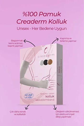 CREADERM 45 cm Long White Color Cotton Premium Quality Double Flexible Sleeve Antiallergic Multi-Purpose Sleeve Armband