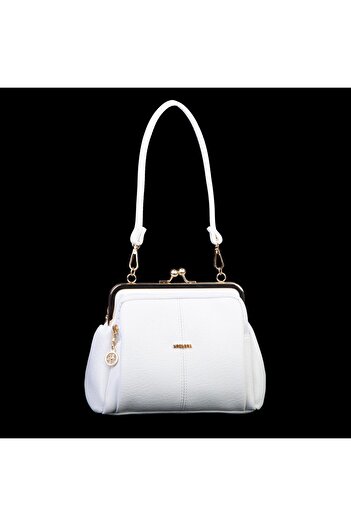 Nas Bag Scholarship Clip Vintage Shoulder and Crossbody Bag (Measures 23X20 cm) White Victoria