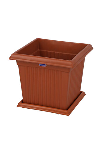 Cosmoplast Square Shaped Weather Resistant Planter with Tray 30 Liter