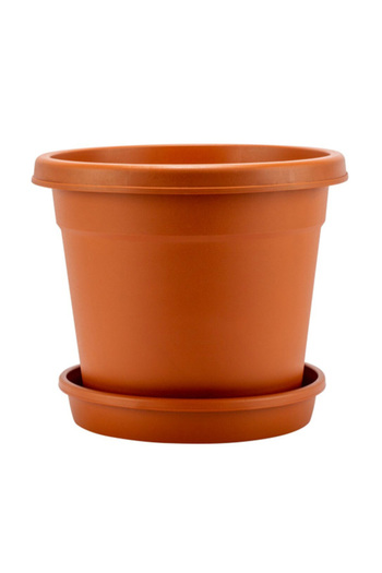 Cosmoplast Lightweight Design Round Flower Pot with Tray 7.5 Liter
