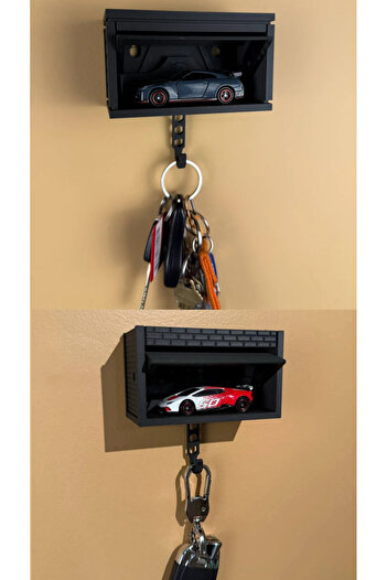3D Garage Design Moving Keychain - Mini Garage Keychain - Car Not Included