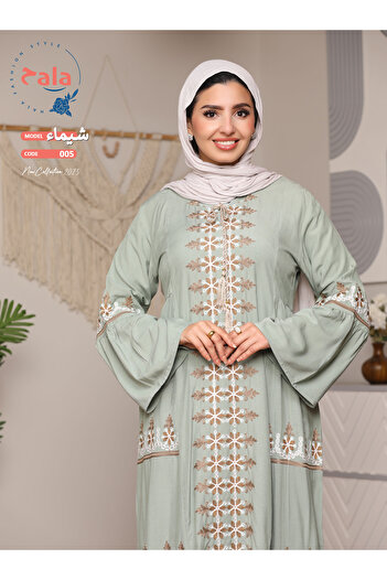 Hala Embroidered reception jalabiya made of light and soft linen fabric that gives you a feeling of comfort and freshness