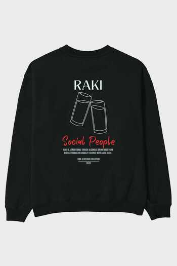 Ankhises Raki Back Printed Oversize Sweatshirt Men Women Unisex