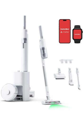 SwitchBot Robot Vacuum and Cordless Vacuum Cleaner K10+ Pro Combo, Works with Matter/Alexa/Siri