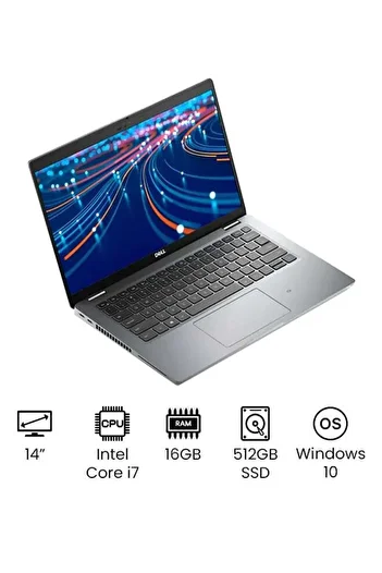 Dell Latitude 5420 Laptop, 14", Full HD Display, Core i7, 11th Gen, 16GB RAM, 512GB SSD, Silver