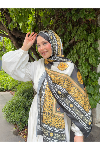 Mira İpek Ethnic Pattern Imported Voile Silk Shawl - Red