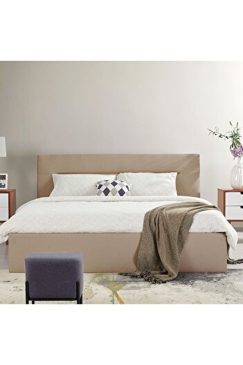Danube Home Hendrix 180x200 King Bed with Hydraulic storage - Taupe L225xW196xH103cm