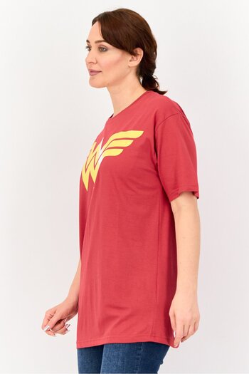 DC Women Crew Neck Short Sleeve Graphic Print T-shirt, Red