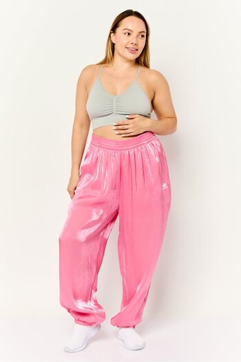 adidas Women Relaxed Fit Embroidered Logo Track Pants, Pink