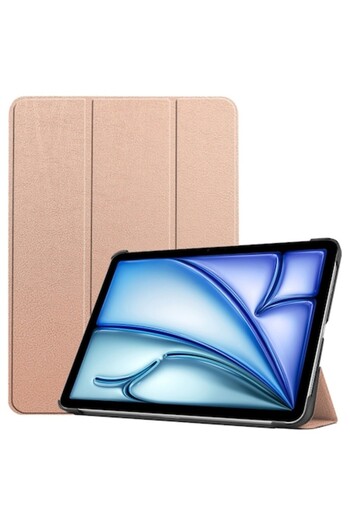Dali Flip Cover Protective Case for Apple iPad Air 13 2024, FoldPro, Stand Type, -Leather, Rose Gold