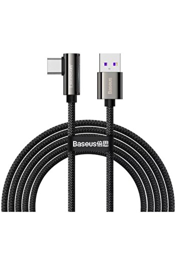 Baseus Cablu de încărcare rapidă Legend Elbow USB la USB Type-C 66W împletit 2m, Negru