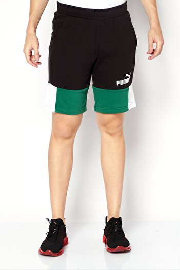 Puma Men Sportswear Fit Brand Logo Training Shorts, Black/Green
