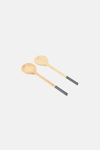 YOTO 2 Piece Bamboo Salad Serving Set, Brown