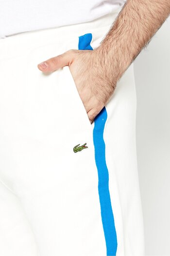 Lacoste Men Embroidered Logo Sweatpants, White Combo