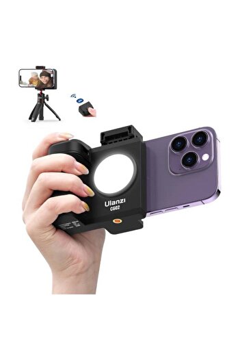 TERRION Smartphone Camera Grip with Bluetooth Remote – Fill Light Handle for iPhone, Samsung, OnePlus, More