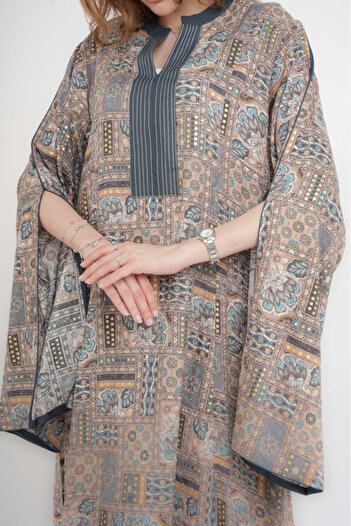 IKKXA Patterns Printed Jalabiya