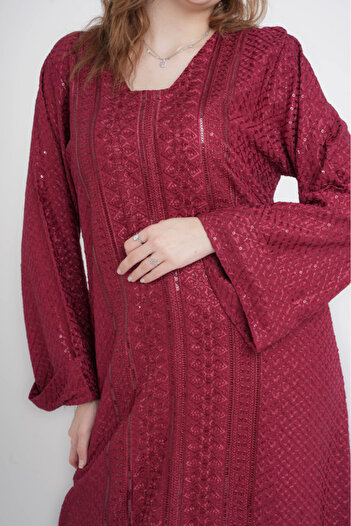 IKKXA Dazzling Charm Embroidered Jalabiya