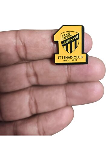 Generic Al-Ittihad Club Metal Mobile Sticker, Official Logo Design, Yellow and Black, 12 Pieces