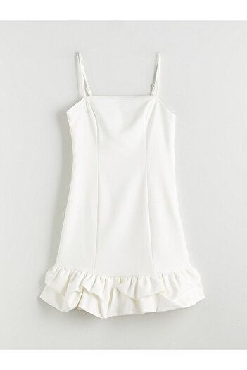 LC Waikiki Square Neckline Strap A-Line Poplin Mini Dress