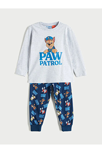 LC Waikiki Lcw Kids Gray Crew Neck Paw Patrol Printed Boys' Pajamas Set