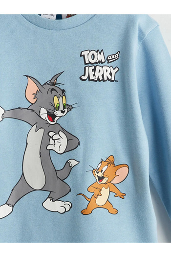 LC Waikiki LCW baby Mavi Tom & Jerry Baskılı Erkek Bebek Pijama Takımı