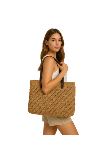 STEEL Large Size Straw Knitted Beach Bag