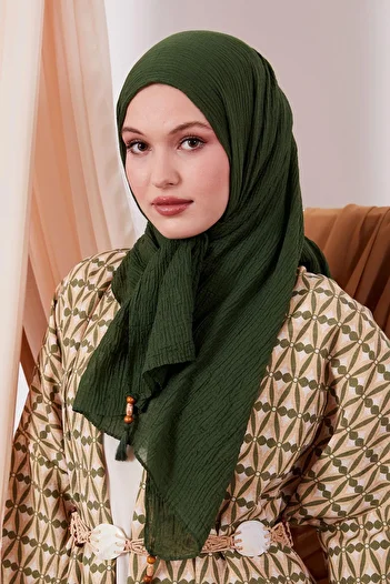 LuvenSara Muslin Shawl Dark Green
