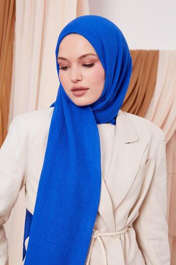 LuvenSara Muslin Shawl Saks Blue