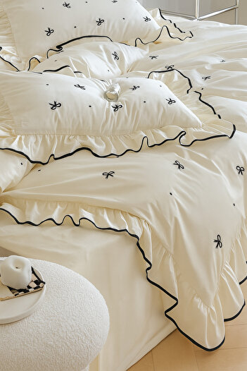 Uçkan home Soft Elegance 100% Cotton Single Duvet Cover Set