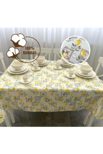Ralex Anti-stain Tablecloth 100% Cotton 140 x 180 cm, Lemon Yellow