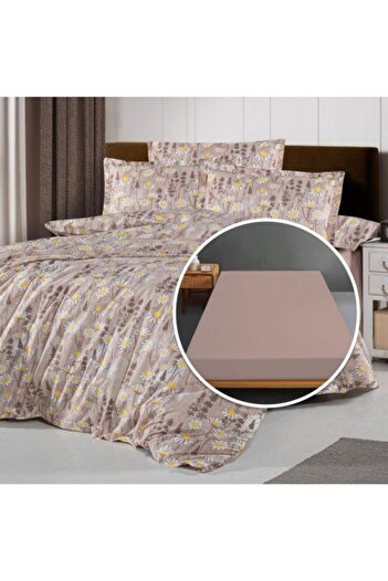Ralex Bed Linen Set Ranforce Cotton 100% with Mattress Cover 140/160 x 200 cm, Duvet 200 x 230 cm, 2 Pillo