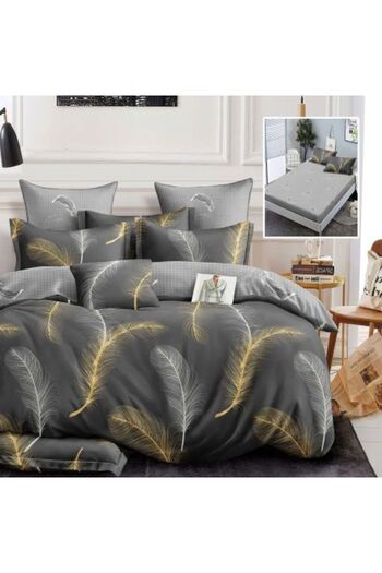 Ralex Double Bed Linen Set Finet Cotton 6 Pieces with Mattress Cover 160 x 200 or 180 x 200 cm, Duvet 200