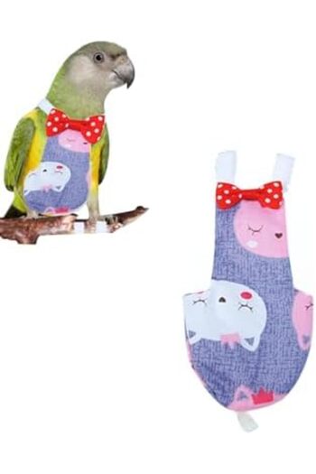 L&Wen Pet Bird Clothes, Parrot Diapers, Easy to Clean and Reusable Grey