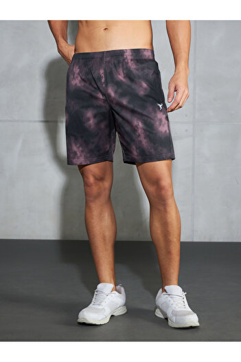 Technosport By Styli Solid 2-Way Stretch Tie-Dye Print Shorts