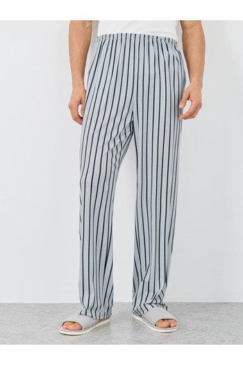 Styli Grey Striped Pyjama with Elastic Waist