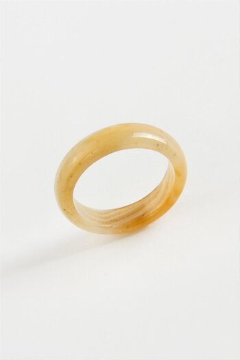 ZERO LAND Msa-Shop Agate Natural Stone Ring-Light Brown