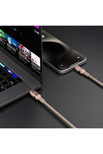 Powerology MFI Lightning to USB-C Aluminum Shell Nylon Braided Cable 1.2 Meter