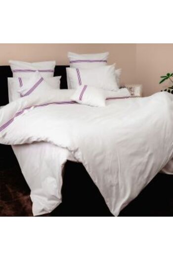 Ralex Double Bed Linen 100% Cotton Ranforce 8 Pieces with Embroidered Hem, Purple