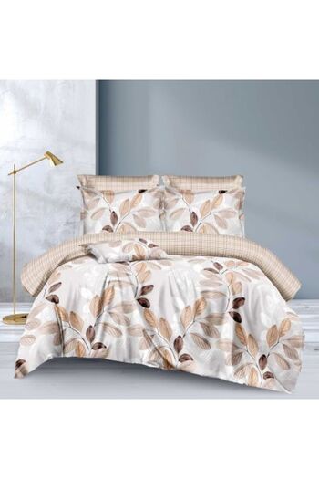 Ralex Double Bed Linen Set Economy 4 Pieces, Beige Crengute ECN 27