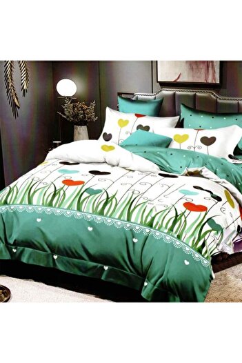Ralex Economic Package Double Bed Linen Finet 6 Pieces + 2 Quilted Pillows 50 x 70 cm + Quilt 200 x 215 cm