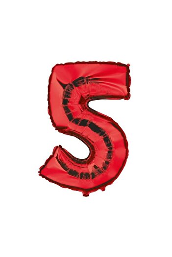 PRC Metallic red number foil balloon, height 35 cm, for birthday Model 5